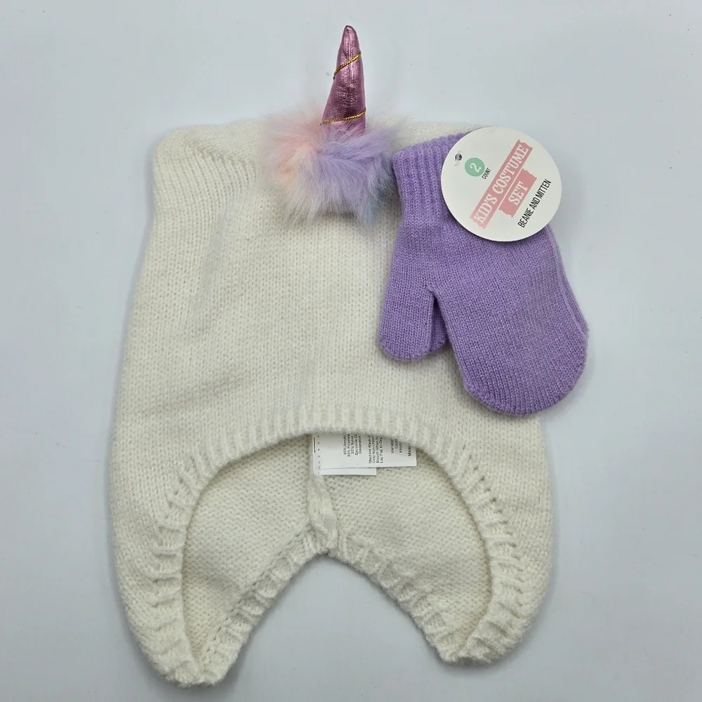 Unicorn Costume Beanie and Mitten Kid's Costume Set